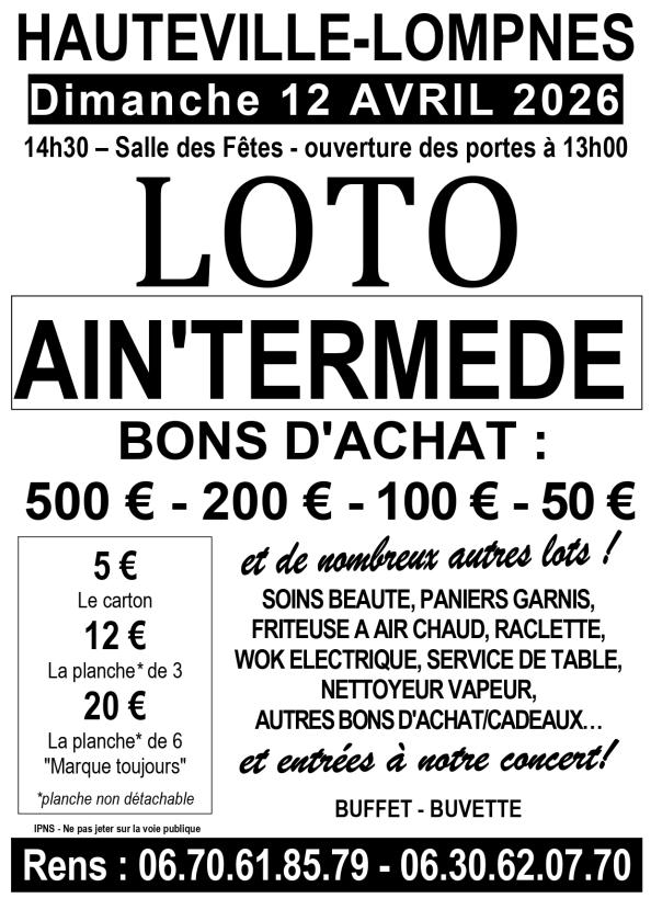 sortie à HAUTEVILLE LOMPNES, Ain. LOTO AIN'TERMÈDE Sortir à HAUTEVILLE LOMPNES(Ain). HAUTEVILLE LOMPNES.