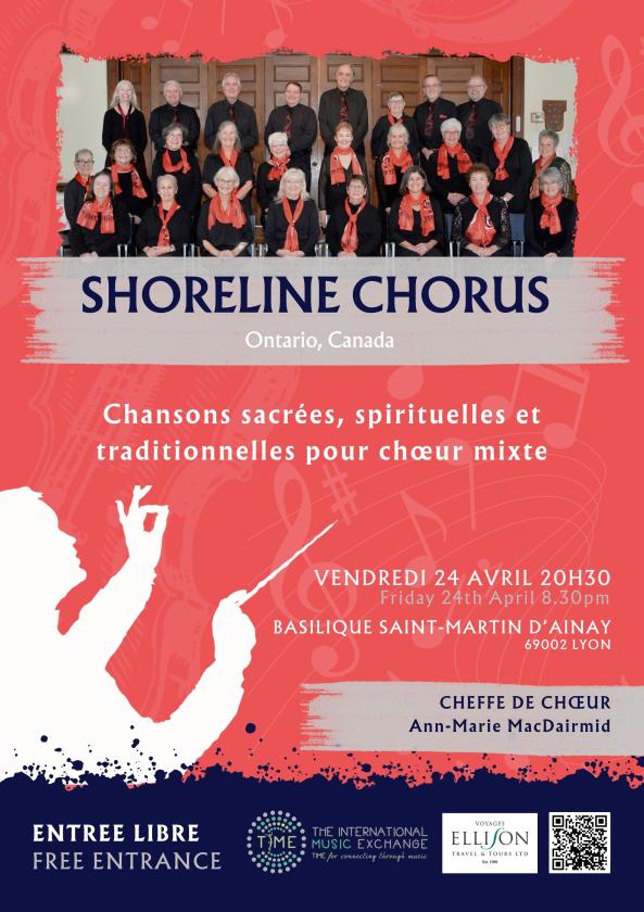 sortie à LYON, Rhône. SHORELINE CHORUS À LA BASILIQUE ST MARTIN D'AINAY Sortir à LYON(Rhône). LYON.
