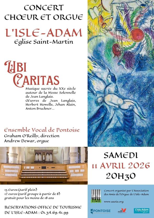 sortie à L ISLE ADAM, Val d'oise. CONCERT UBI CARITAS Sortir à L ISLE ADAM(Val d'oise). L ISLE ADAM.