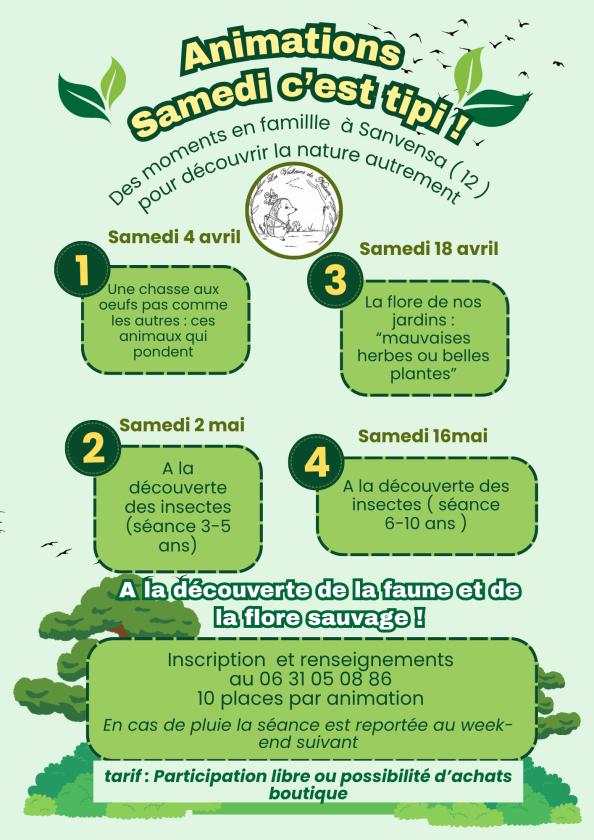 sortie à SANVENSA, Aveyron. LES SAMEDIS C'EST TIPI Sortir à SANVENSA(Aveyron). SANVENSA.