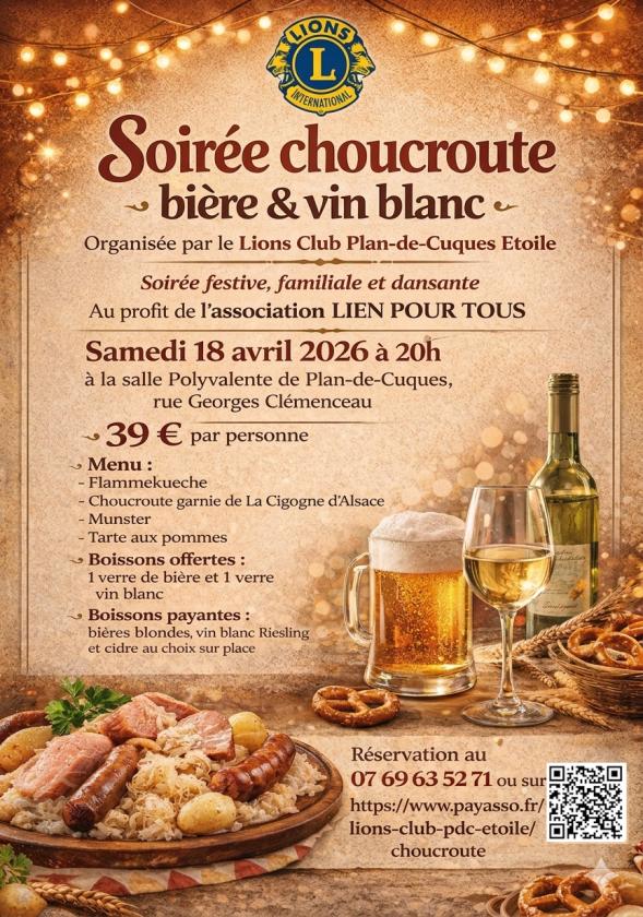 sortie à PLAN DE CUQUES, Bouches du Rhône. SOIRÉE CHOUCROUTE, BIÈRE ET VIN BLANC Sortir à PLAN DE CUQUES(Bouches du Rhône). PLAN DE CUQUES.