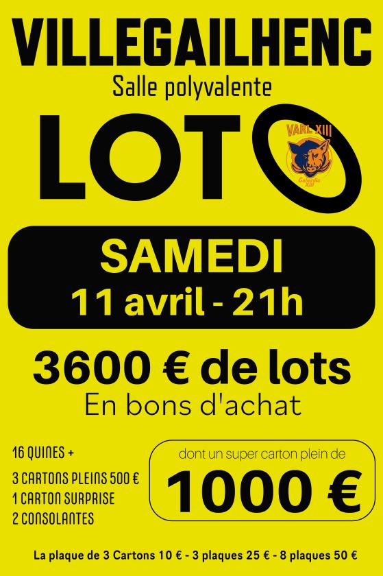 sortie à VILLEGAILHENC, Aude. LOTO DE PRINTEMPS Sortir à VILLEGAILHENC(Aude). VILLEGAILHENC.
