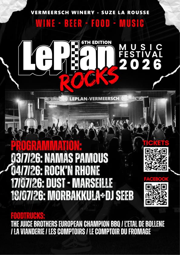 sortie à SUZE LA ROUSSE, Drôme. LEPLAN ROCKS 2026 Sortir à SUZE LA ROUSSE(Drôme). SUZE LA ROUSSE.