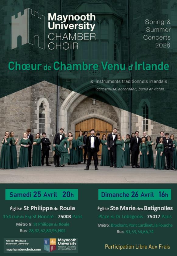 sortie à PARIS 08, Paris. CHŒUR DE CHAMBRE VENU D’IRLANDE Sortir à PARIS 08(Paris). PARIS 08.