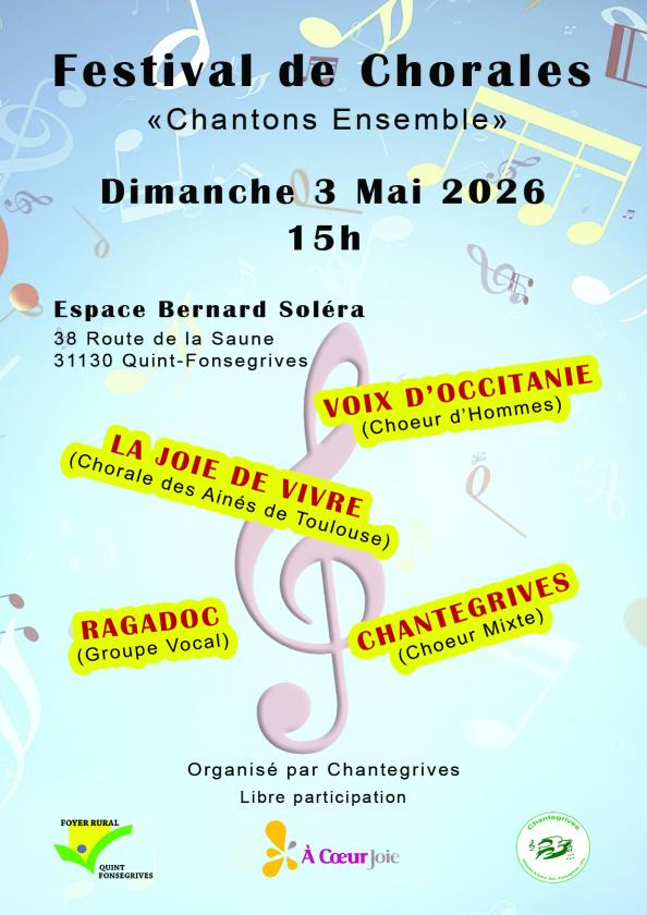 sortie à QUINT FONSEGRIVES, Haute Garonne. FESTIVAL DE CHORALES Sortir à QUINT FONSEGRIVES(Haute Garonne). QUINT FONSEGRIVES.