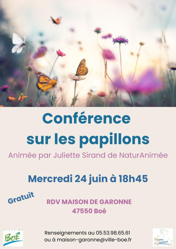 sortie à BOE, Lot et Garonne. CONFÉRENCE SUR LES PAPILLONS Sortir à BOE(Lot et Garonne). BOE.