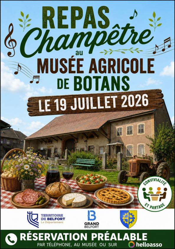 sortie à BOTANS, Territoire de Belfort. REPAS CHAMPÊTRE AU MUSÉE AGRICOLE DE BOTANS Sortir à BOTANS(Territoire de Belfort). BOTANS.