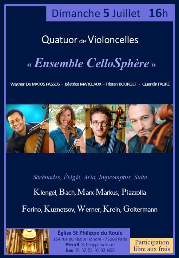 sortie à PARIS 08, Paris. QUATUOR DE VIOLONCELLES Sortir à PARIS 08(Paris). PARIS 08.