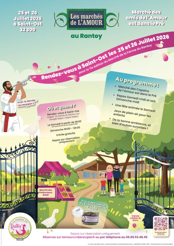 sortie à ST OST, Gers. MARCHÉ DE L'AMOUR À LA FERME DU RANTOY Sortir à ST OST(Gers). ST OST.