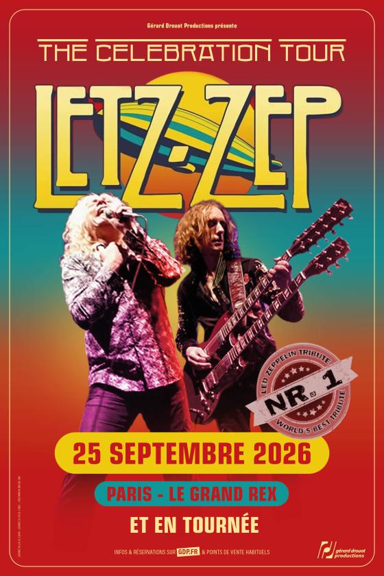 sortie à PARIS, Paris. LETZ ZEP AU GRAND REX À PARIS LE 25 SEPTEMBRE ! Sortir à PARIS(Paris). PARIS.