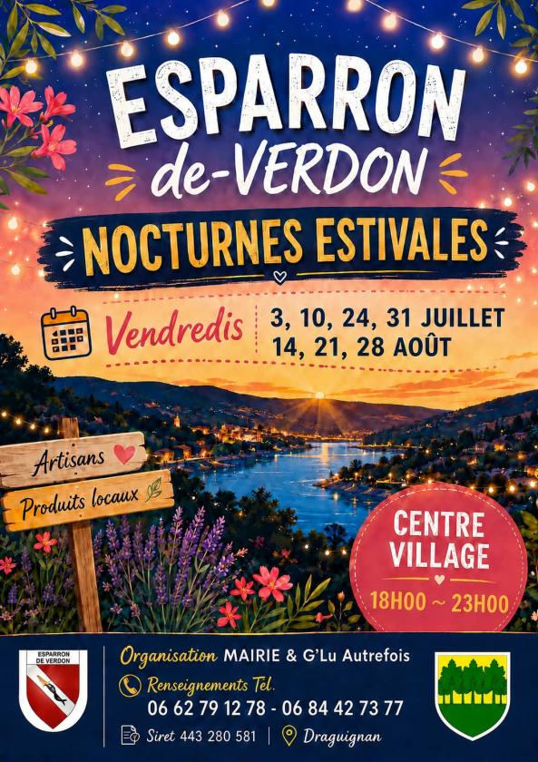 sortie à ESPARRON DE VERDON, Alpes de Hte Provence. NOCTURNES ESTIVALES Sortir à ESPARRON DE VERDON(Alpes de Hte Provence). ESPARRON DE VERDON.