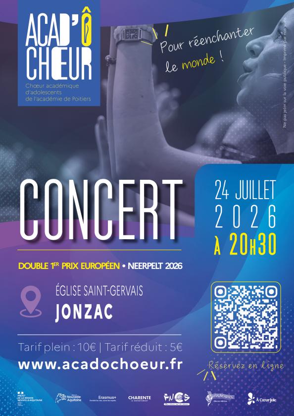 sortie à JONZAC, Charente Maritime. CONCERT ACAD'ÔCHŒUR Sortir à JONZAC(Charente Maritime). JONZAC.