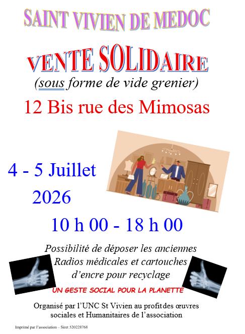 sortie à ST VIVIEN DE MEDOC, Gironde. VENTE SOLIDAIRE Sortir à ST VIVIEN DE MEDOC(Gironde). ST VIVIEN DE MEDOC.