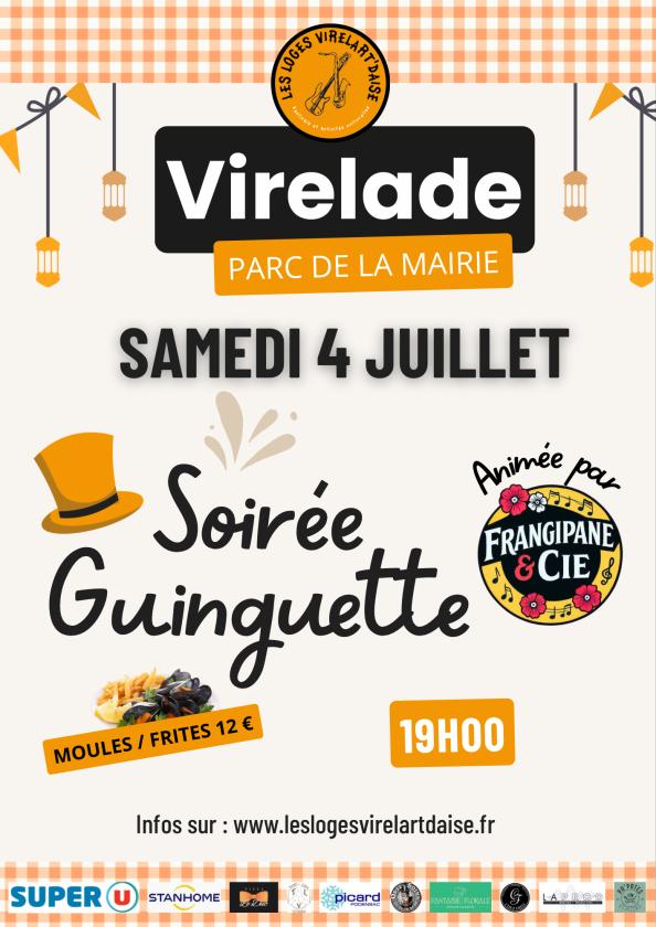 sortie à VIRELADE, Gironde. SOIRÉE GUINGUETTE Sortir à VIRELADE(Gironde). VIRELADE.