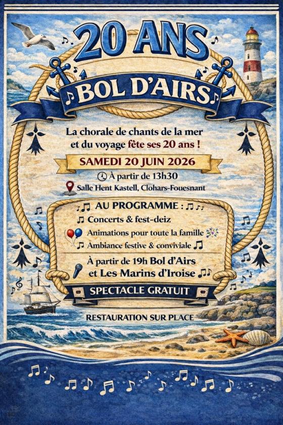 sortie à CLOHARS FOUESNANT, Finistère. LES 20 ANS DU GROUPE "BOL D'AIRS" Sortir à CLOHARS FOUESNANT(Finistère). CLOHARS FOUESNANT.