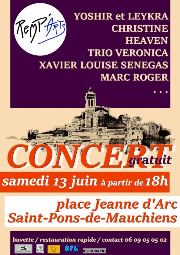 sortie à ST PONS DE MAUCHIENS, Hérault. SOIRÉE MUSICALE Sortir à ST PONS DE MAUCHIENS(Hérault). ST PONS DE MAUCHIENS.