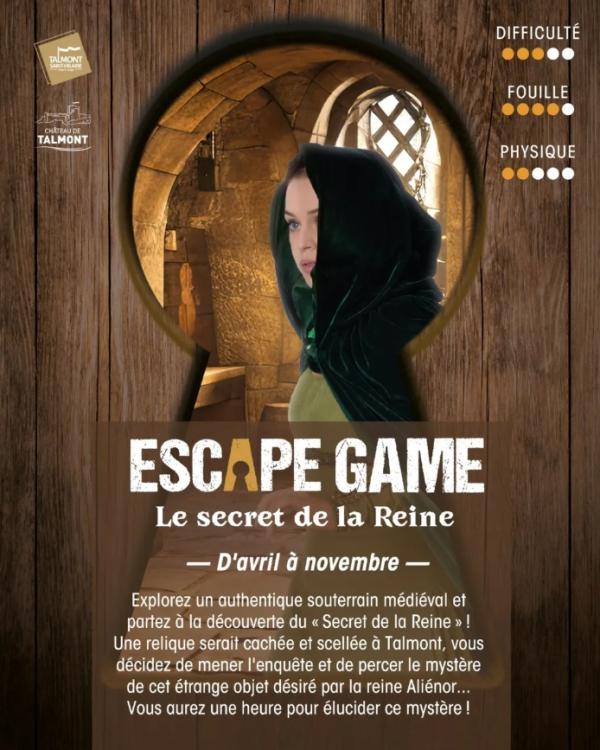 sortie à TALMONT ST HILAIRE, Vendée. ESCAPE GAME LE SECRET DE LA REINE Sortir à TALMONT ST HILAIRE(Vendée). TALMONT ST HILAIRE.
