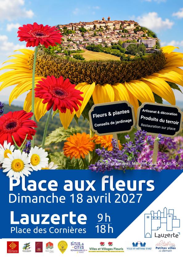sortie à LAUZERTE, Tarn et Garonne. PLACE AUX FLEURS - DIMANCHE 18 AVRIL 2027 Sortir à LAUZERTE(Tarn et Garonne). LAUZERTE.