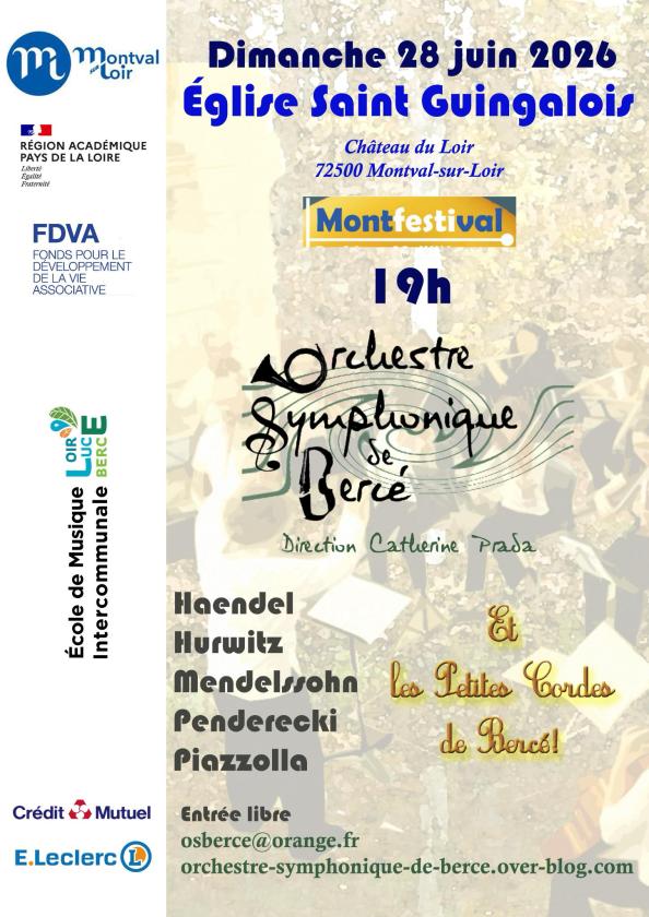 sortie à CHATEAU DU LOIR, Sarthe. CONCERT DE L’ORCHESTRE SYMPHONIQUE DE BERCÉ Sortir à CHATEAU DU LOIR(Sarthe). CHATEAU DU LOIR.