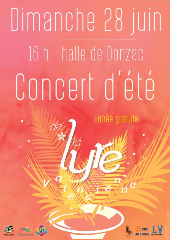 sortie à DONZAC, Tarn et Garonne. CONCERT D'ÉTÉ DE LA LYRE VALENCIENNE Sortir à DONZAC(Tarn et Garonne). DONZAC.