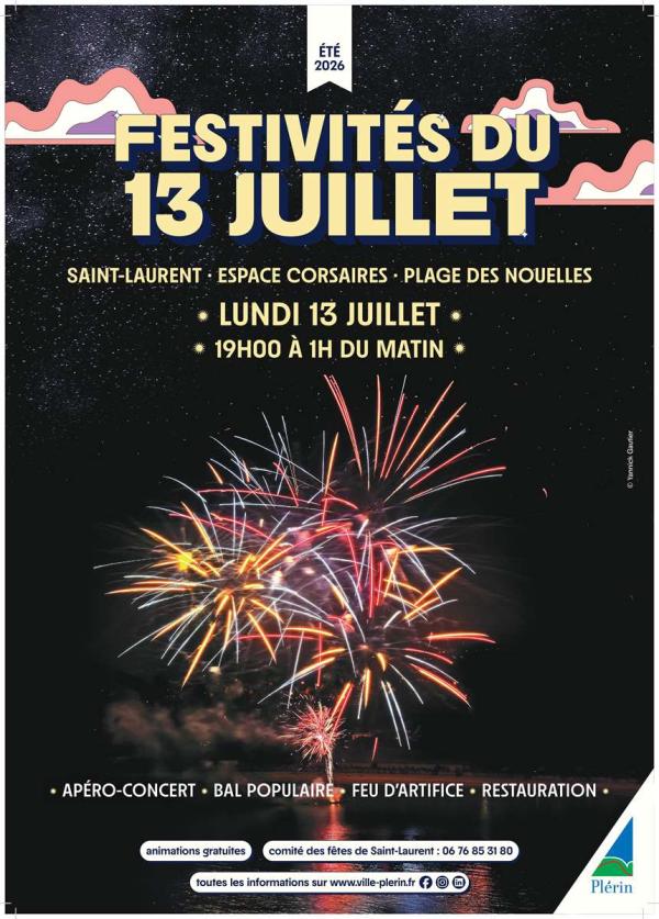 sortie à PLERIN, Côtes d'Armor. FESTIVITÉS DU 13 JUILLET Sortir à PLERIN(Côtes d'Armor). PLERIN.