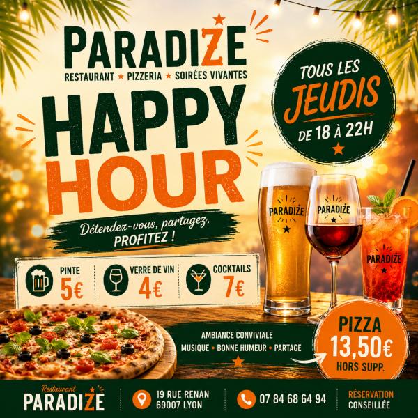 sortie à LYON, Rhône. HAPPY HOUR & HAPPY PIZZAS Sortir à LYON(Rhône). LYON.