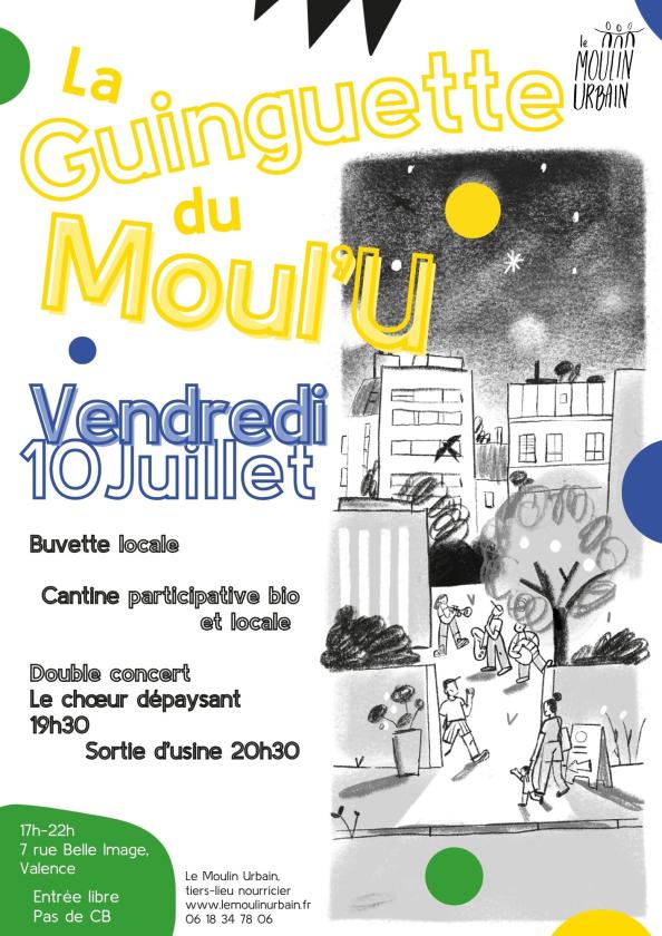 sortie à VALENCE, Drôme. LA GUINGUETTE DU MOULIN URBAIN Sortir à VALENCE(Drôme). VALENCE.