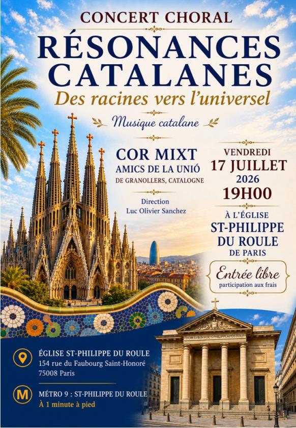 sortie à PARIS 08, Paris. MUSIQUE CATALANE POUR CHOEUR - VENU DE BARCELONE Sortir à PARIS 08(Paris). PARIS 08.
