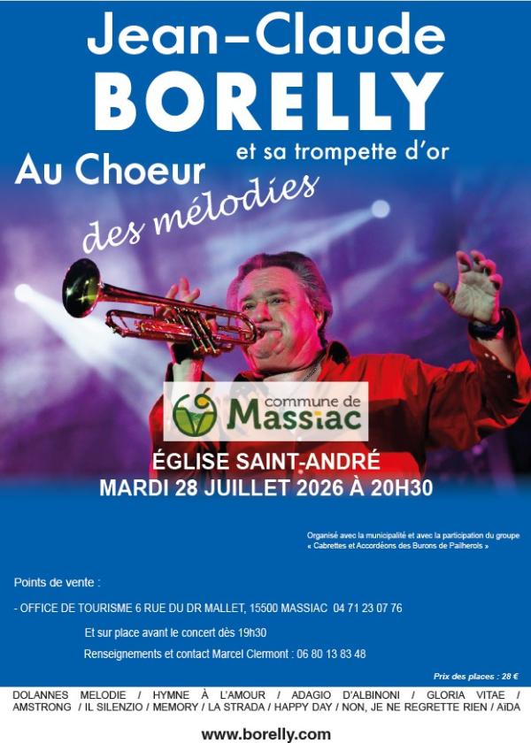 sortie à MASSIAC, Cantal. JEAN-CLAUDE BORELLY EN CONCERT À MASSIAC Sortir à MASSIAC(Cantal). MASSIAC.