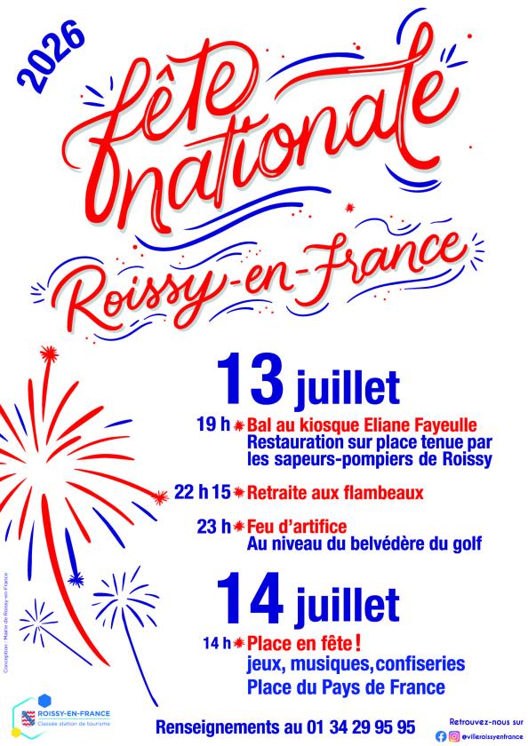 sortie à ROISSY EN FRANCE, Val d'oise. FÊTE NATIONALE Sortir à ROISSY EN FRANCE(Val d'oise). ROISSY EN FRANCE.