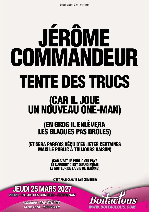 sortie à PERPIGNAN, Pyrénées Orientales. JEROME COMMANDEUR Sortir à PERPIGNAN(Pyrénées Orientales). PERPIGNAN.