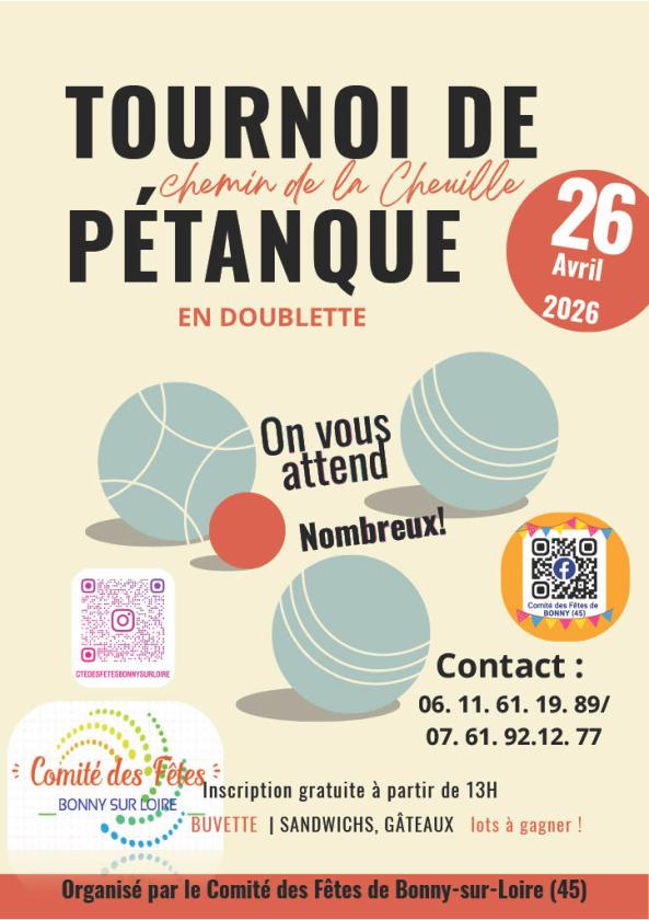sortie à BONNY SUR LOIRE, Loiret. TOURNOI PETANQUE GRATUIT, 14 JUILLET BONNY S/LOIRE Sortir à BONNY SUR LOIRE(Loiret). BONNY SUR LOIRE.
