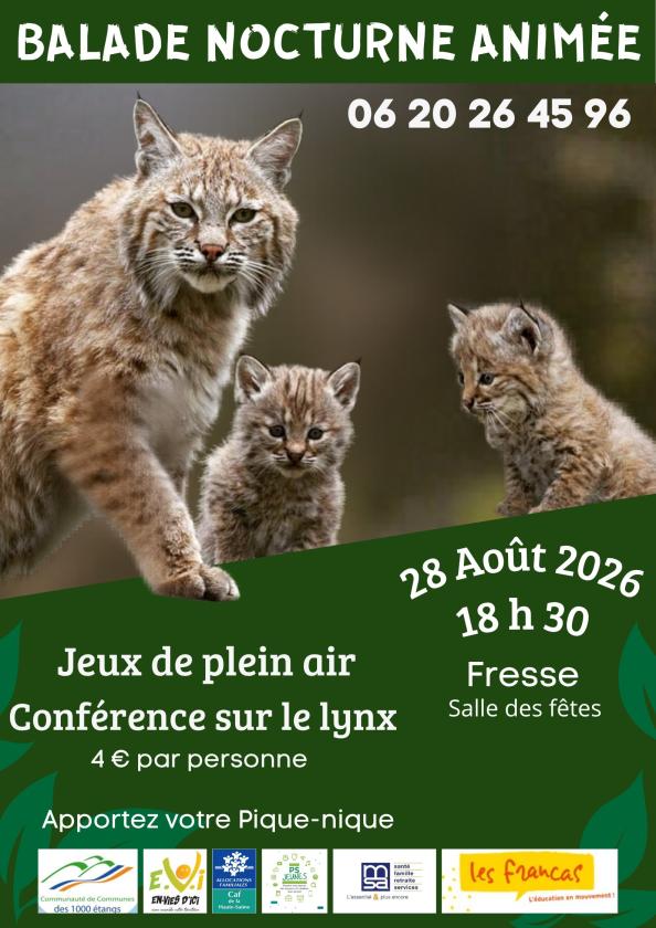sortie à FRESSE, Haute Saône. BALADE NOCTURNE ANIMÉE Sortir à FRESSE(Haute Saône). FRESSE.