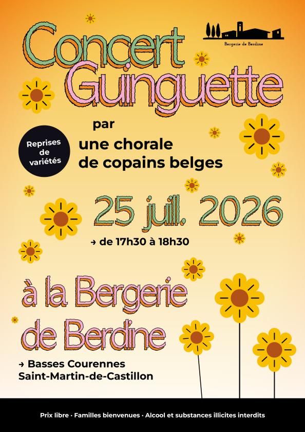 sortie à ST MARTIN DE CASTILLON, Vaucluse. CONCERT GUINGUETTE À BERDINE Sortir à ST MARTIN DE CASTILLON(Vaucluse). ST MARTIN DE CASTILLON.