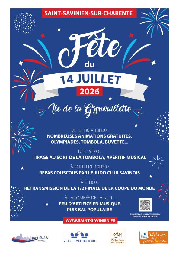 sortie à ST SAVINIEN, Charente Maritime. SAINT-SAVINIEN-SUR-CHARENTE CÉLÈBRE SON 14 JUILLET Sortir à ST SAVINIEN(Charente Maritime). ST SAVINIEN.