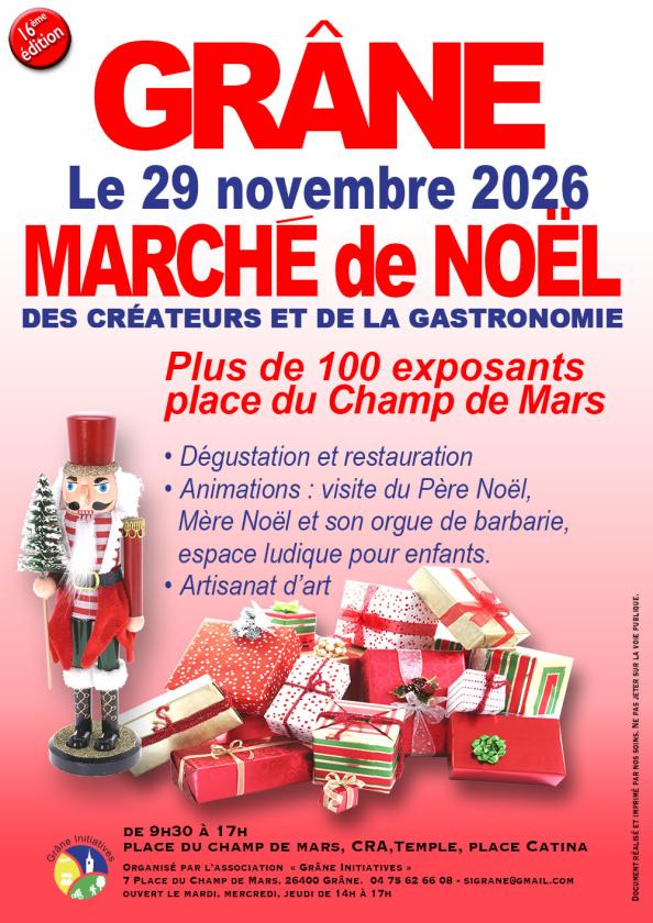 sortie à GRANE, Drôme. MARCHÉ DE NOËL Sortir à GRANE(Drôme). GRANE.