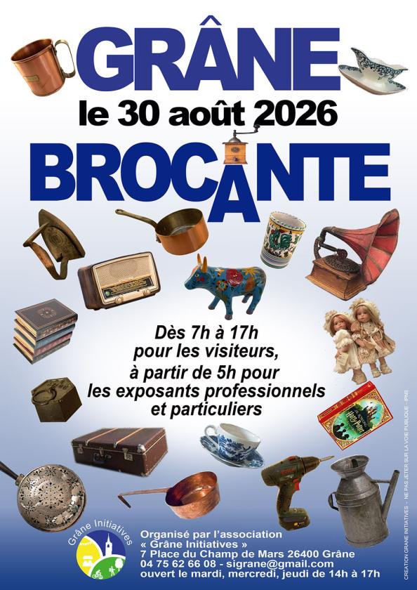 sortie à GRANE, Drôme. BROCANTE Sortir à GRANE(Drôme). GRANE.
