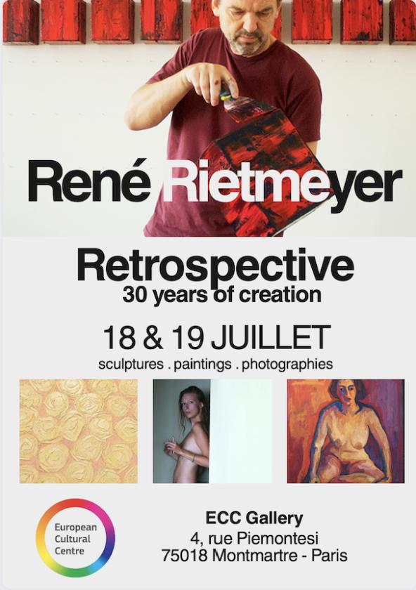 sortie à PARIS 18, Paris. RÉTROSPECTIVE RENÉ RIETMEYER – 30 ANS DE CRÉATION Sortir à PARIS 18(Paris). PARIS 18.