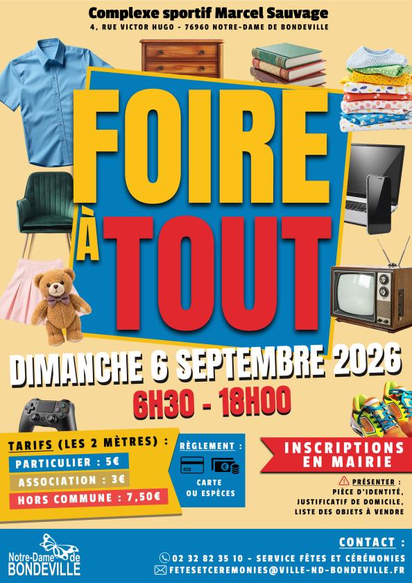 sortie à NOTRE DAME DE BONDEVILLE, Seine Maritime. FOIRE À TOUT DE NOTRE-DAME DE BONDEVILLE Sortir à NOTRE DAME DE BONDEVILLE(Seine Maritime). NOTRE DAME DE BONDEVILLE.