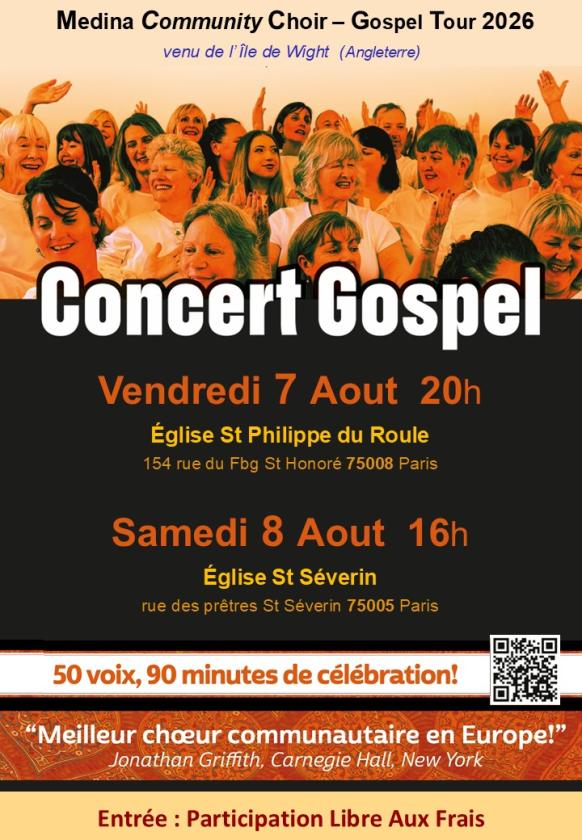 sortie à PARIS 05, Paris. GRAND CONCERT GOSPEL Sortir à PARIS 05(Paris). PARIS 05.