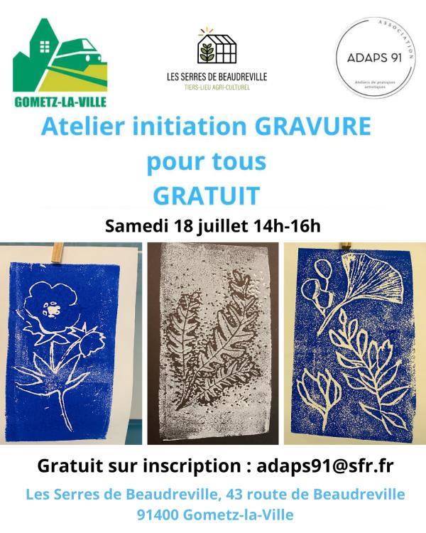 sortie à GOMETZ LA VILLE, Essonne. ATELIER INITIATION GRAVURE Sortir à GOMETZ LA VILLE(Essonne). GOMETZ LA VILLE.