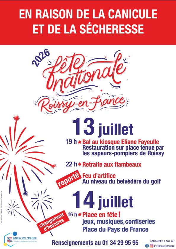 sortie à ROISSY EN FRANCE, Val d'oise. FÊTE NATIONALE Sortir à ROISSY EN FRANCE(Val d'oise). ROISSY EN FRANCE.