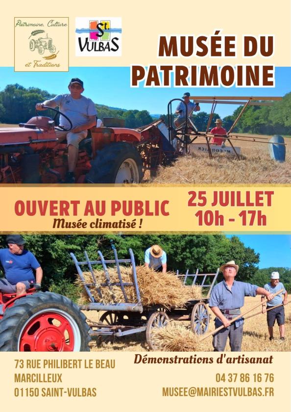 sortie à ST VULBAS, Ain. MUSEE DU PATRIMOINE : OUVERTURE AU PUBLIC Sortir à ST VULBAS(Ain). ST VULBAS.