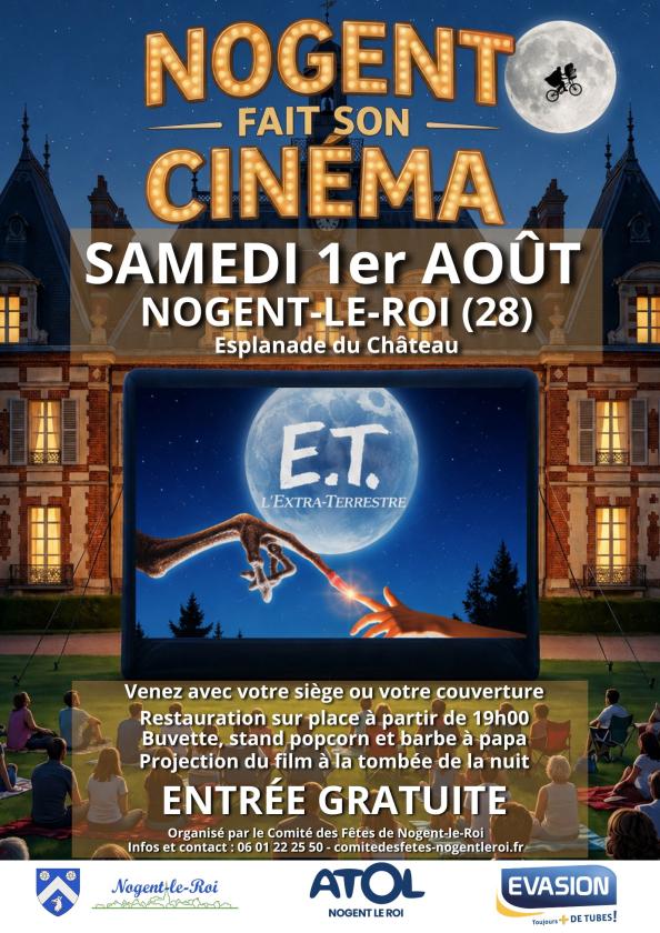 sortie à NOGENT LE ROI, Eure et Loir. NOGENT FAIT SON CINÉMA : E.T. L'EXTRATERRESTRE Sortir à NOGENT LE ROI(Eure et Loir). NOGENT LE ROI.