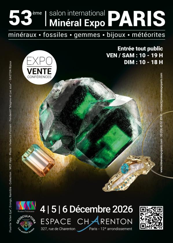 sortie à PARIS 12, Paris. SALON MINÉRAL EXPO PARIS – 53ᵉ ÉDITION Sortir à PARIS 12(Paris). PARIS 12.