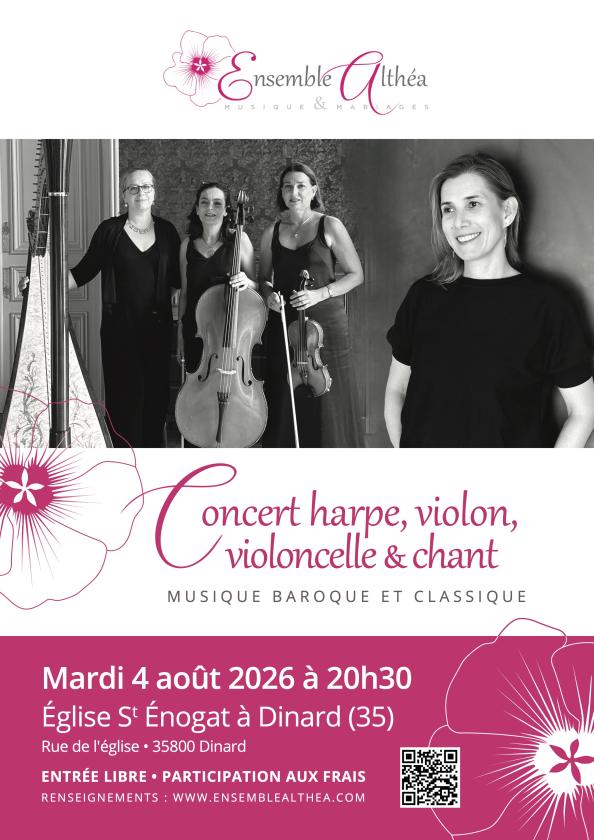 sortie à DINARD, Ille et Vilaine. CONCERT HARPE VIOLON VIOLONCELLE ET CHANT Sortir à DINARD(Ille et Vilaine). DINARD.