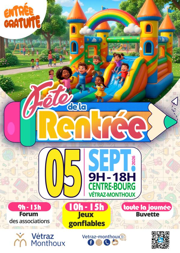 sortie à VETRAZ MONTHOUX, Haute Savoie. LA FÊTE DE LA RENTRÉE 2026 Sortir à VETRAZ MONTHOUX(Haute Savoie). VETRAZ MONTHOUX.