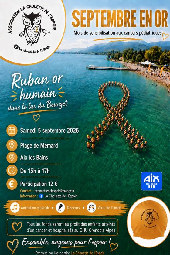 sortie à AIX LES BAINS, Savoie. RUBAN OR HUMAIN POUR SEPTEMBRE EN OR Sortir à AIX LES BAINS(Savoie). AIX LES BAINS.