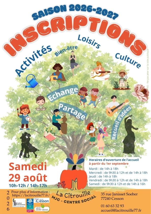 sortie à CESSON, Seine et Marne. JOURNÉES DES INSCRIPTIONS À VOS ACTIVITÉS – SAISON Sortir à CESSON(Seine et Marne). CESSON.
