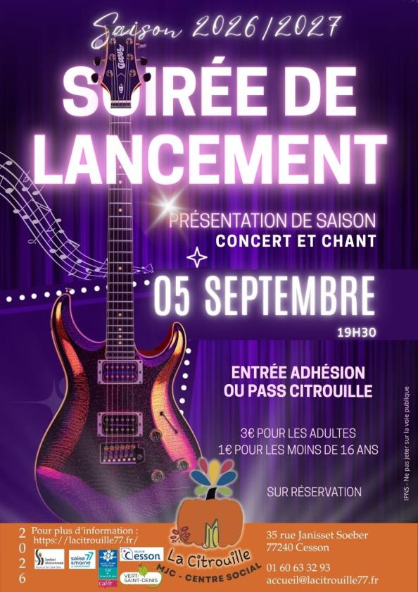 sortie à CESSON, Seine et Marne. CONCERT ET CHANT ET PRÉSENTATION DE LA SAISON 2026 Sortir à CESSON(Seine et Marne). CESSON.